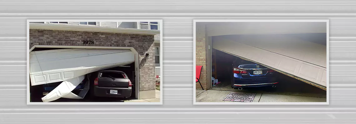 Repair Commercial Garage Door Got Hit By A Car in Romeoville, Illinois